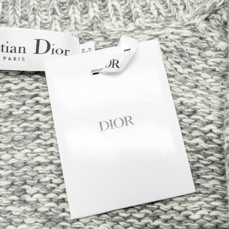 Dior Size 36 Long Cardigan Wool/Cashmere Grey/White
