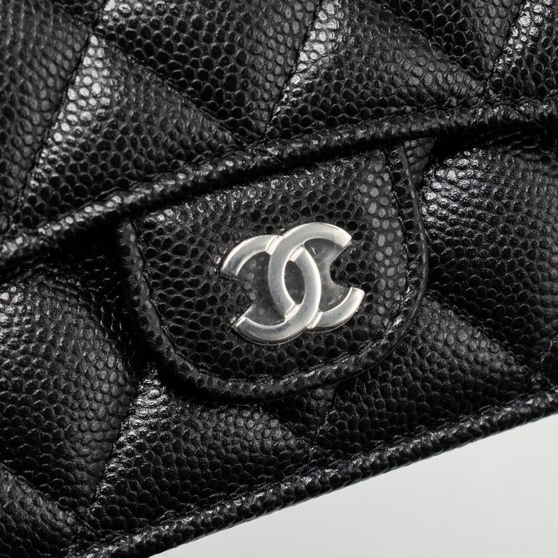 Chanel Small Compact Wallet Caviar Black LGHW (microchip)