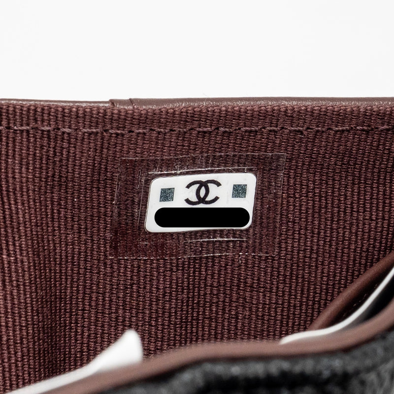 Chanel Small Compact Wallet Caviar Black LGHW (microchip)