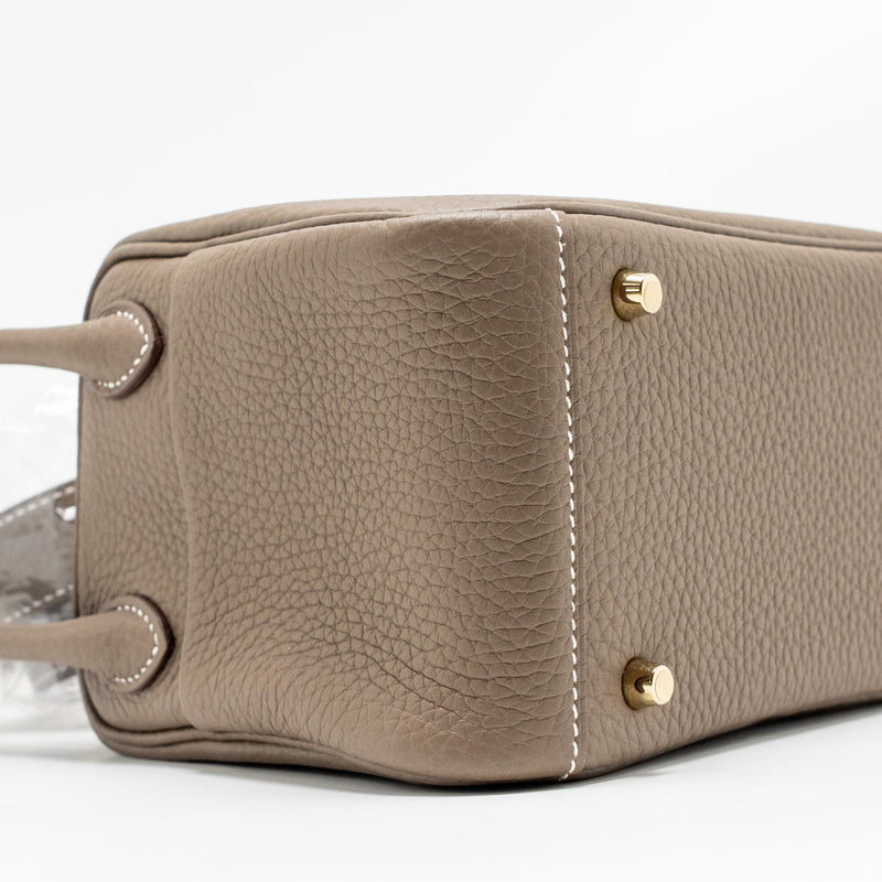 Hermes Mini Lindy Clemence Etoupe GHW Stamp B