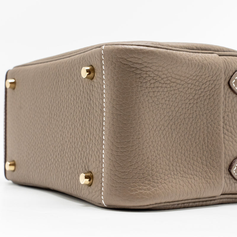 Hermes Mini Lindy Clemence Etoupe GHW Stamp B