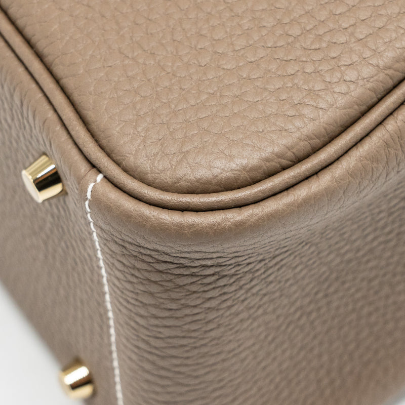 Hermes Mini Lindy Clemence Etoupe GHW Stamp B