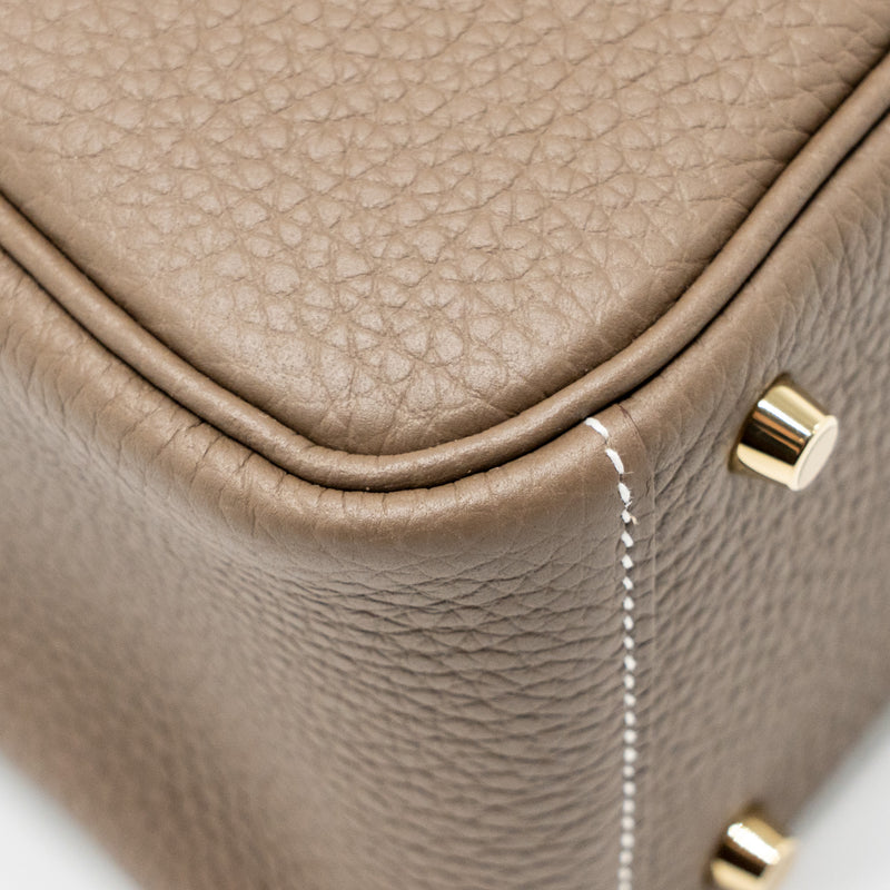 Hermes Mini Lindy Clemence Etoupe GHW Stamp B