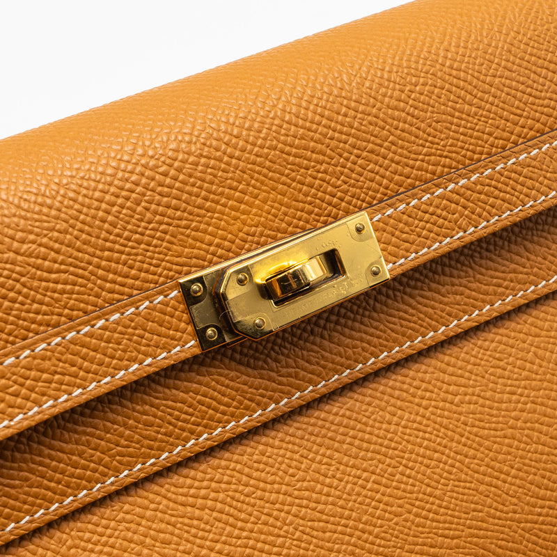 Hermes Kelly to Go Epsom Toffee GHW Stamp B