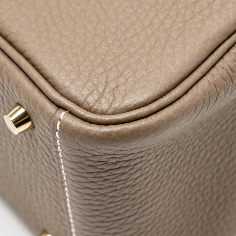 Hermes Mini Lindy Clemence Etoupe GHW Stamp B