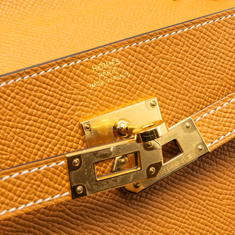 Hermes Kelly to Go Epsom Toffee GHW Stamp B