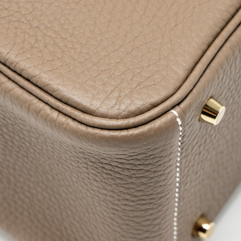 Hermes Mini Lindy Clemence Etoupe GHW Stamp B