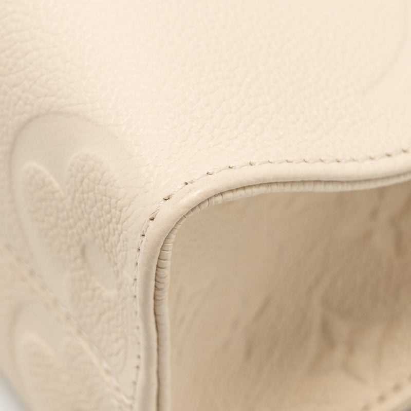 Louis Vuitton Onthego pm Monogram Empreinte Leather Creme GHW