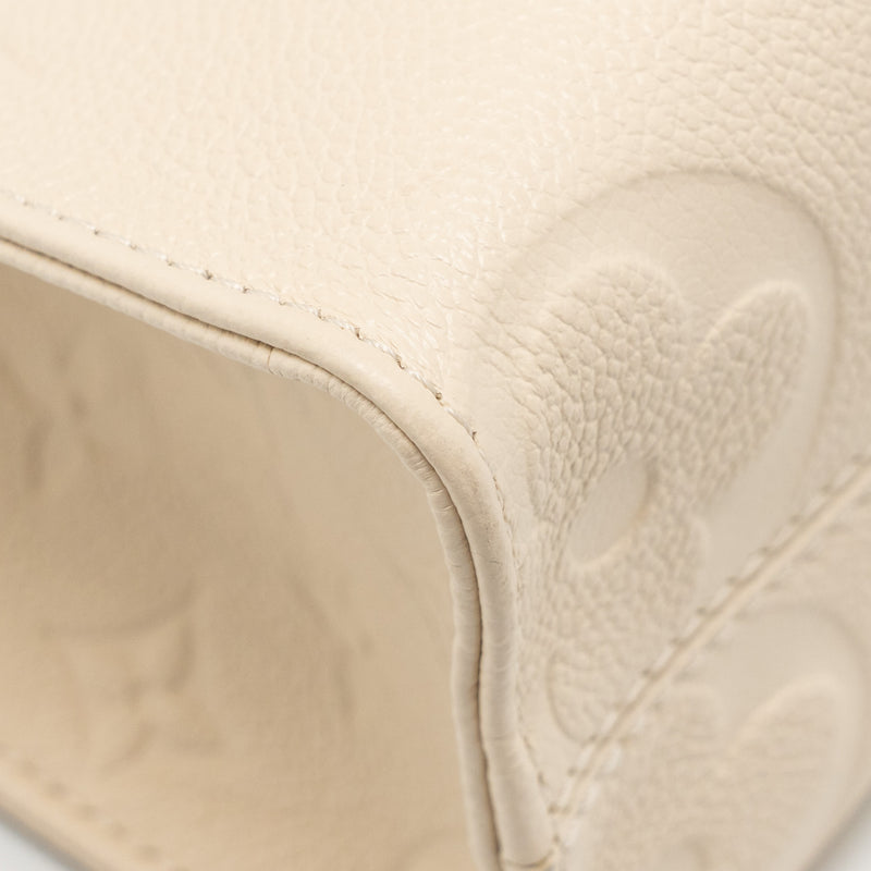 Louis Vuitton Onthego pm Monogram Empreinte Leather Creme GHW