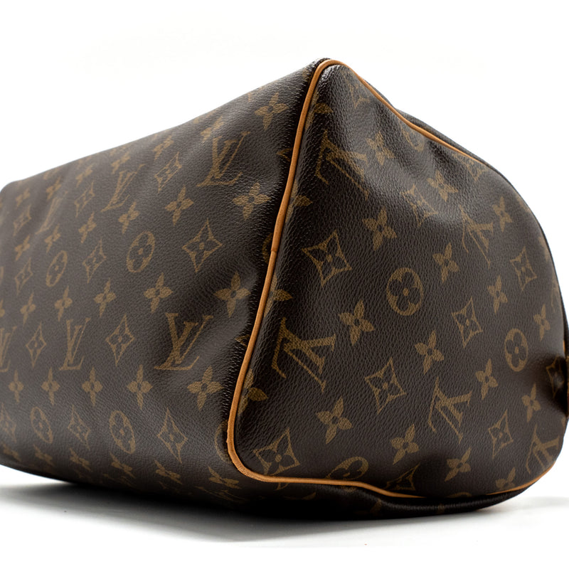 Louis Vuitton Speedy 30 Monogram Canvas Satchel Bag Brown