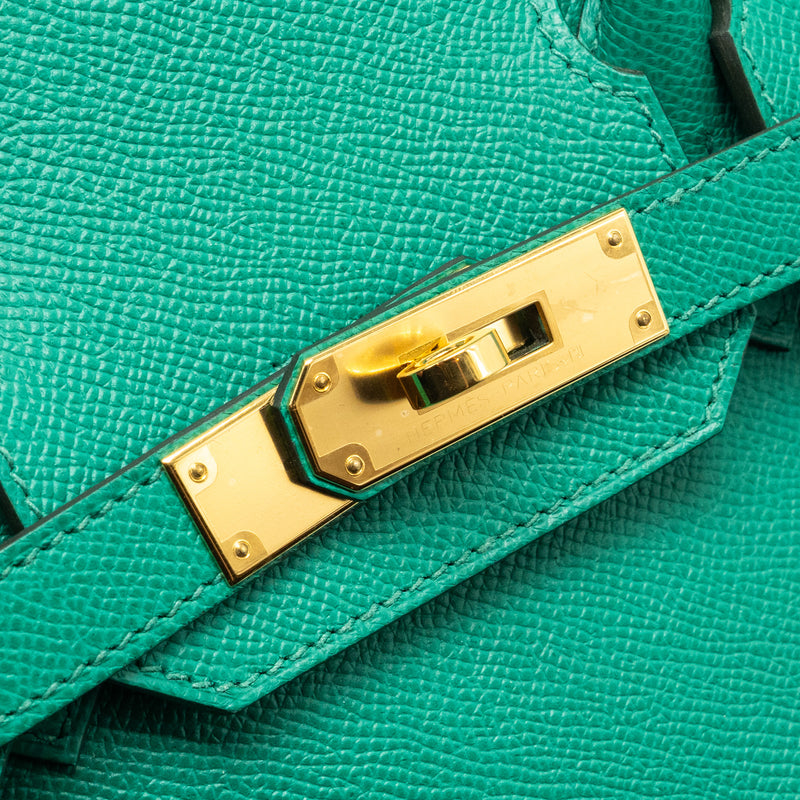 Hermes Birkin 30 Epsom Vert Jade GHW stamp Z