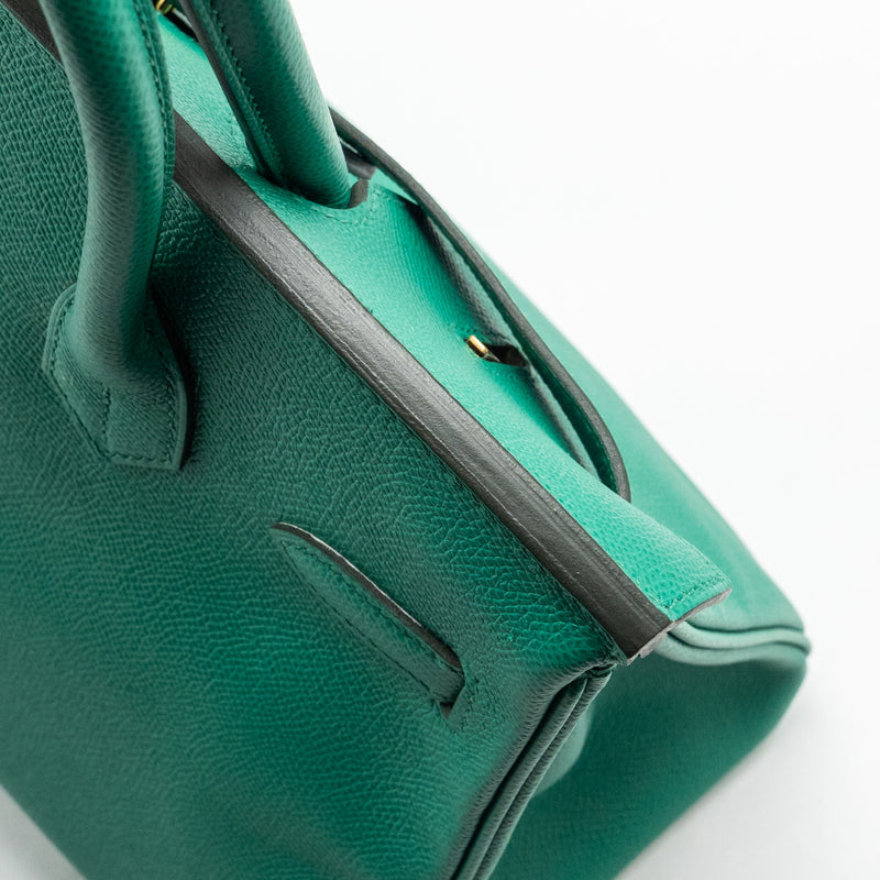 Hermes Birkin 30 Epsom Vert Jade GHW stamp Z