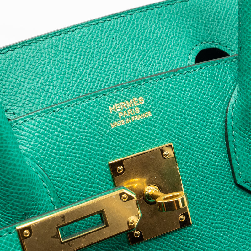 Hermes Birkin 30 Epsom Vert Jade GHW stamp Z