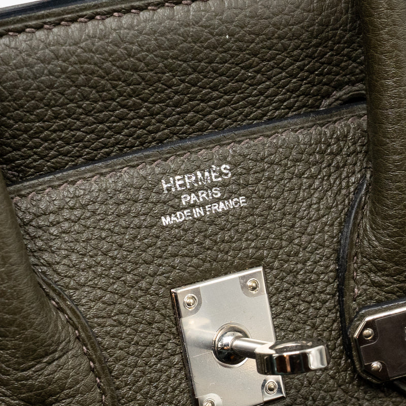 Hermes Birkin 25 togo Vert de Gris SHW stamp Y