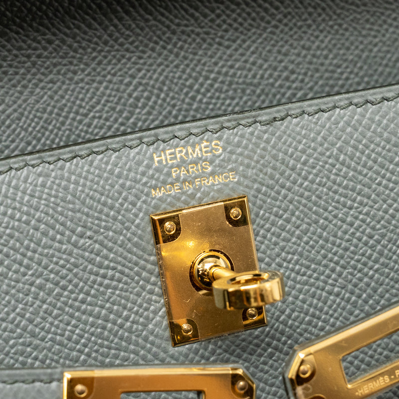 Hermes kelly 25 epsom vert Amande GHW stamp Z