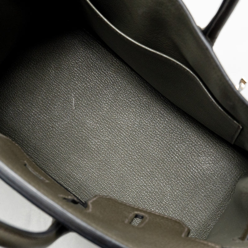 Hermes Birkin 25 togo Vert de Gris SHW stamp Y