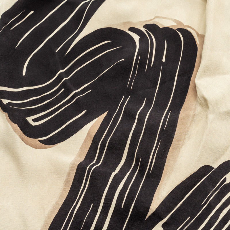 Fendi size 36 cady brush print shirt silk black/beige