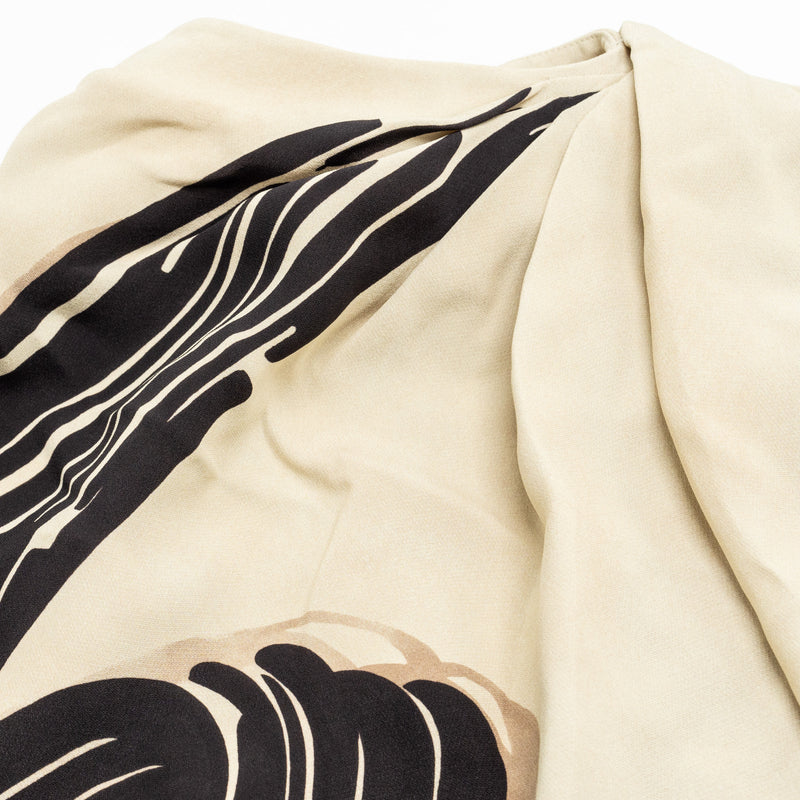Fendi size 36 cady brush print shirt silk black/beige