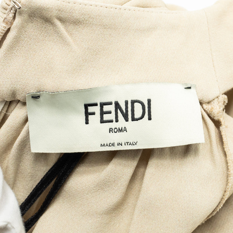 Fendi size 36 cady brush print shirt silk black/beige