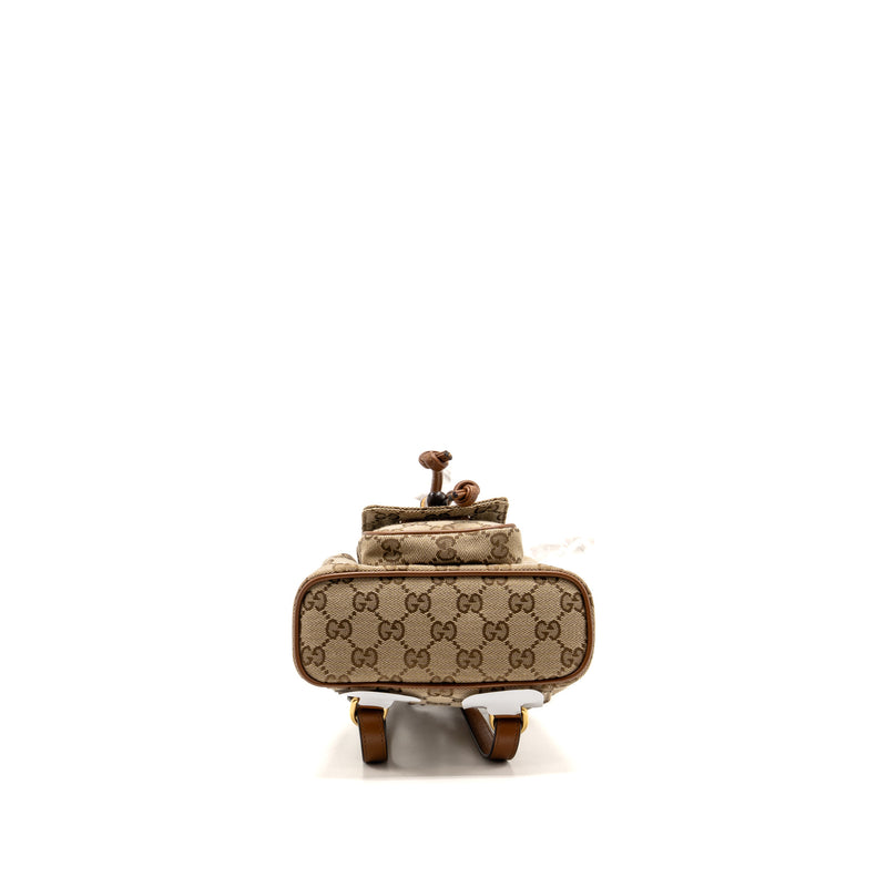 バッグ GUCCI Bamboo Suede Mini Backpack Brown Gucci Bamboo Mini Backpack GG Canvas/Leather Beige/Brown GHW