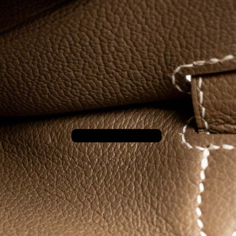 Hermes kelly to go Evercolor Etoupe GHW stamp W