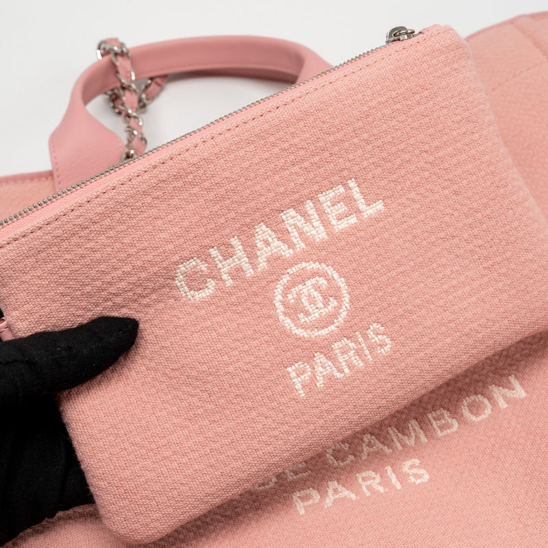 Chanel Devauille Tote Bag Canvas/Leather Pink/White SHW (Microchip)