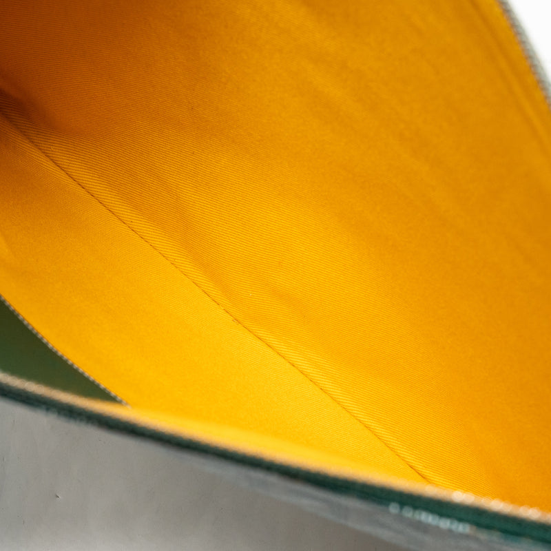 Goyard senat mm pouch goyardine canvas green SHW