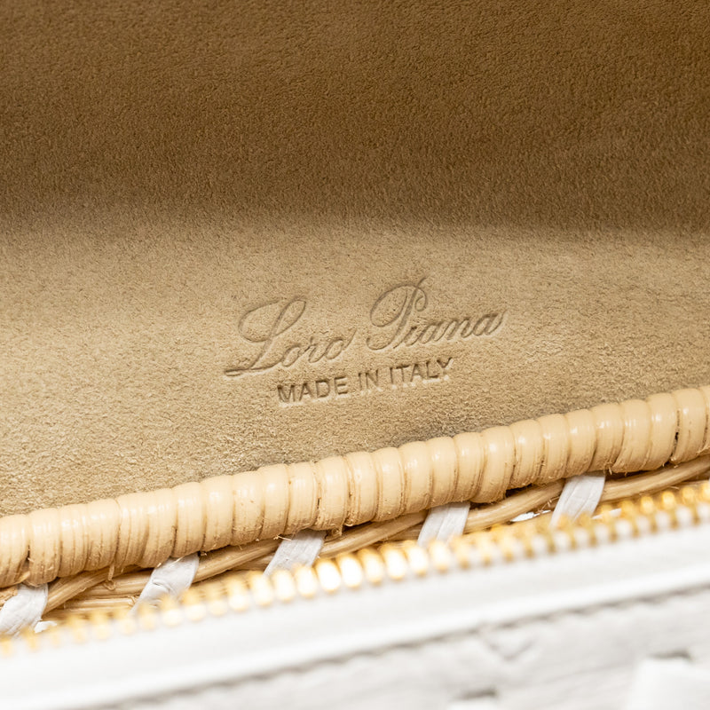 Loro Piana Extra Pocket L19 East-West Raffia Ostrich White GHW