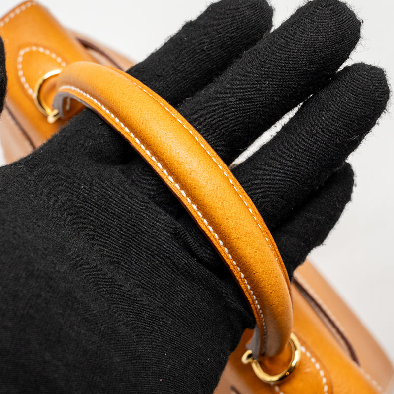 Hermes Kelly 25 Peau De Porc Toffee GHW Stamp U