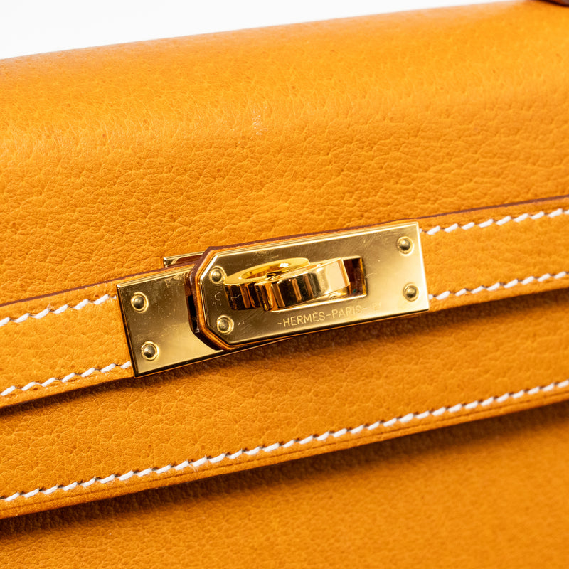 Hermes Kelly 25 Peau De Porc Toffee GHW Stamp U