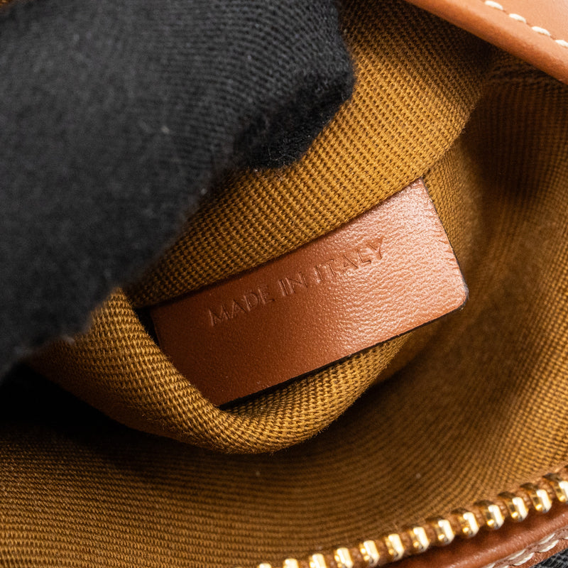 Celine Small Boston Bag Triomphe Canvas/ Leather Brown GHW