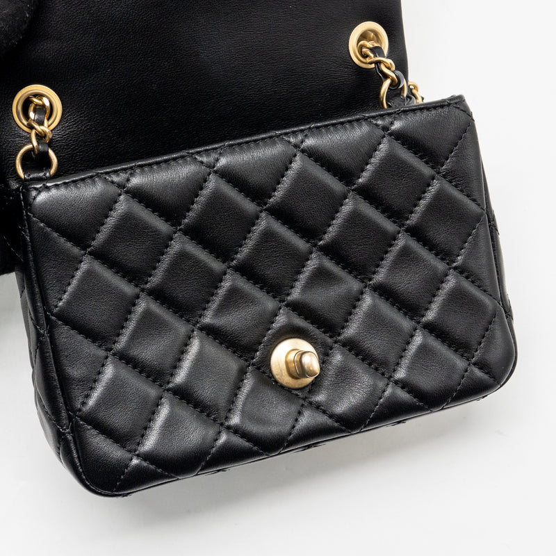 Chanel Pearl Crush Mini Square Lambskin Black GHW