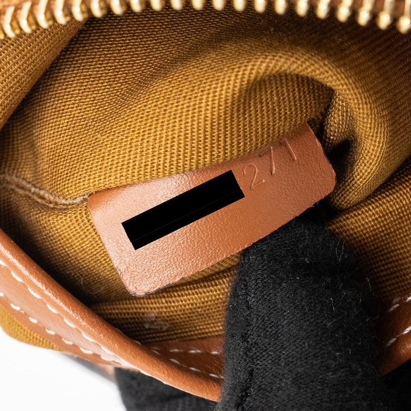 Celine Small Boston Bag Triomphe Canvas/ Leather Brown GHW