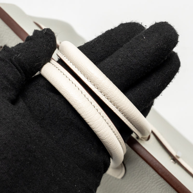 Hermes Birkin 25 Special Order Chèvre Mysore Gris Perle/Craie Brushed SHW Stamp U