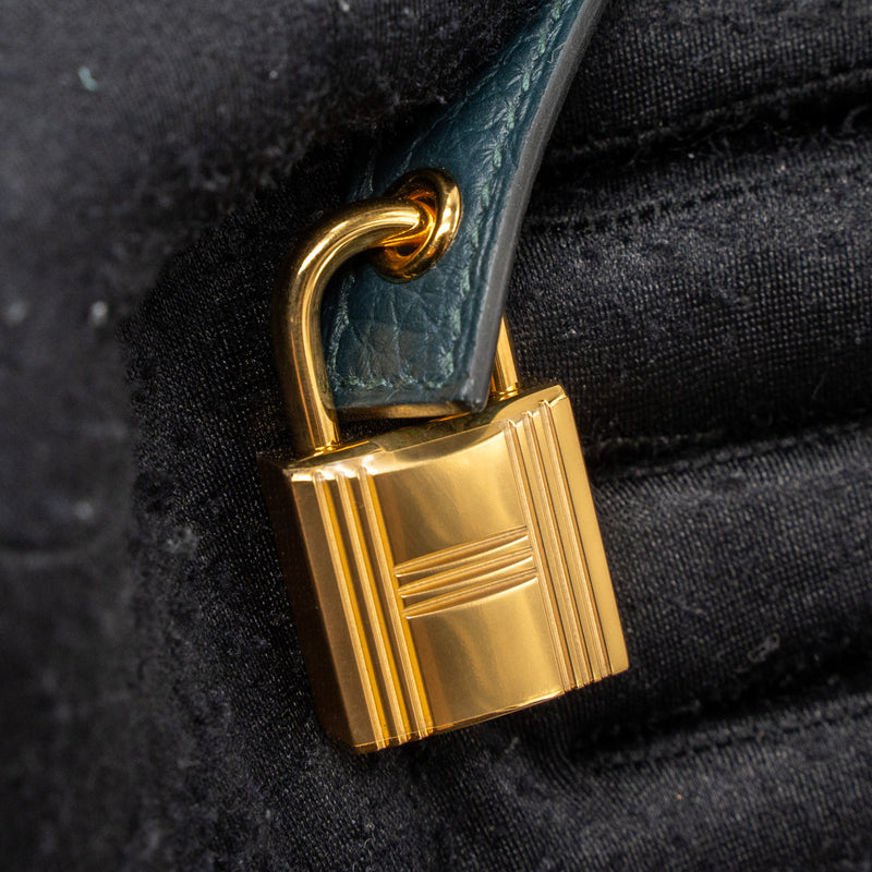 Hermes picotin 18 lock bag clemence vert cypres GHW stamp U