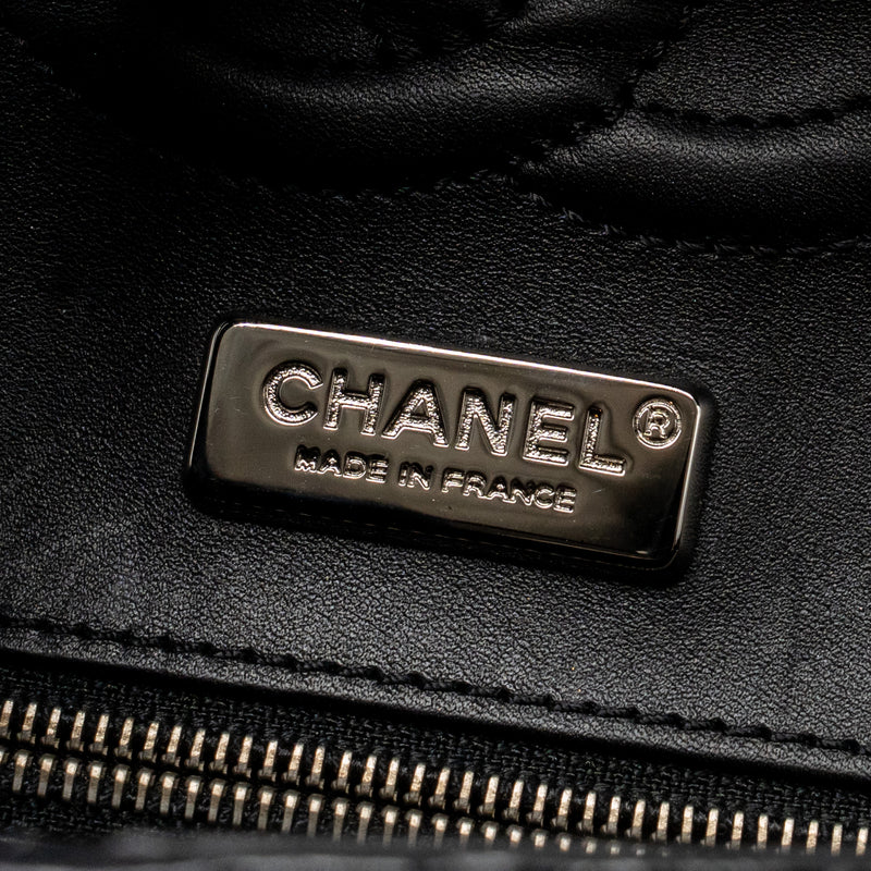 Chanel Medium Classic Double Flap Bag Python Black SHW