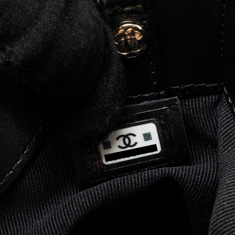 Chanel 24c Mini 31 Clutch With Chain Shiny Calfskin  Black LGHW(Microchip)
