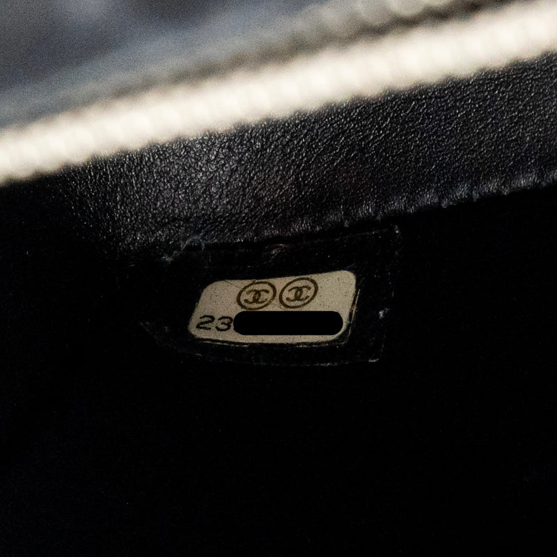 Chanel Medium Classic Double Flap Bag Python Black SHW