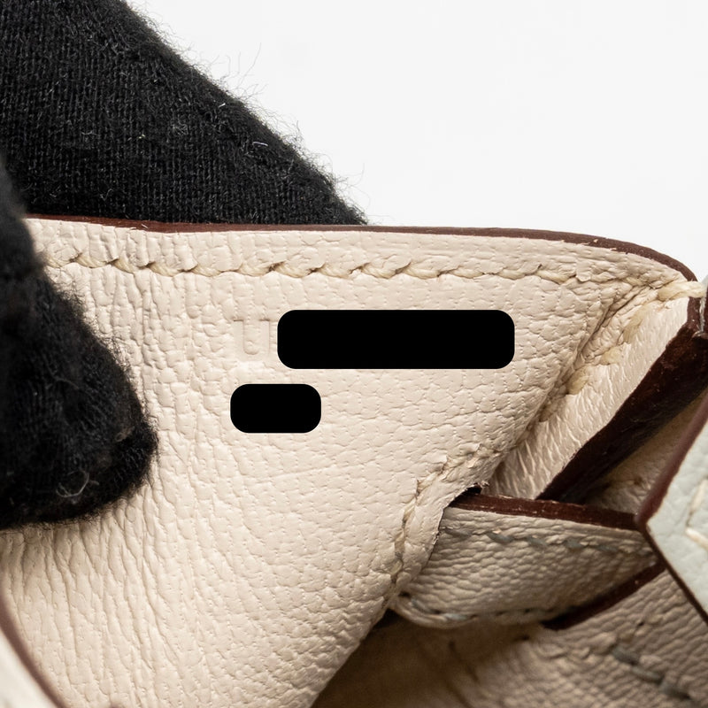 Hermes Birkin 25 Special Order Chèvre Mysore Gris Perle/Craie Brushed SHW Stamp U