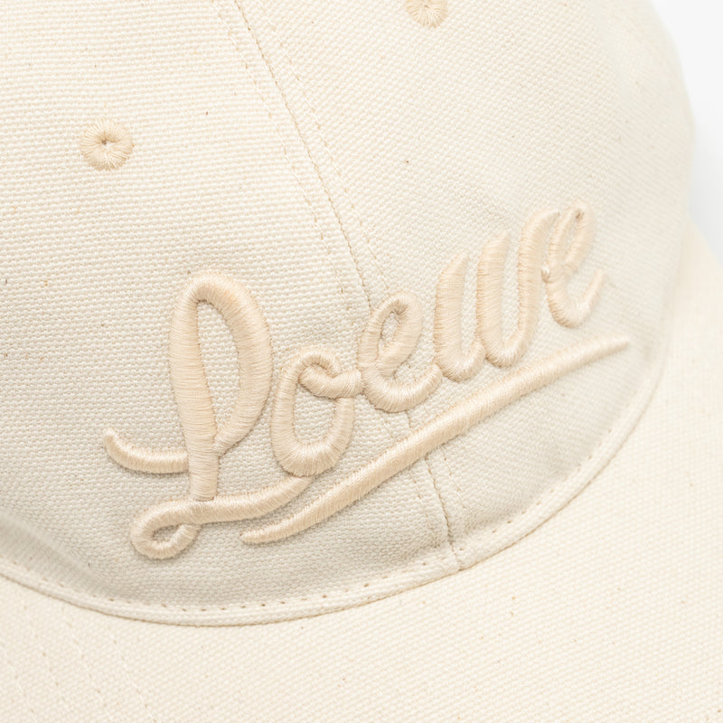 Loewe Size 57 Cap with Embroidered Logo Cotton Soft White