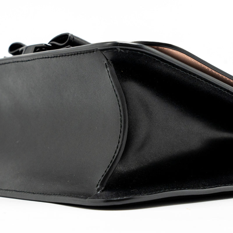 Salvatore Ferragamo Vara Bow Crossbody Flap Bag Black Calfskin Black Hardware