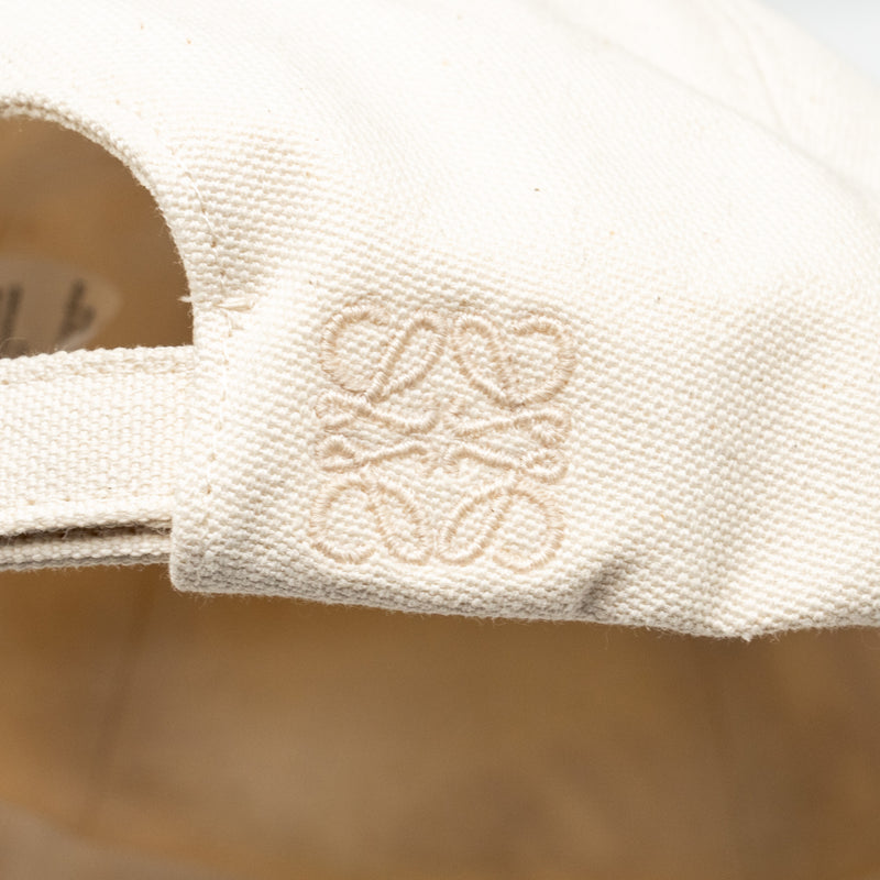 Loewe Size 57 Cap with Embroidered Logo Cotton Soft White