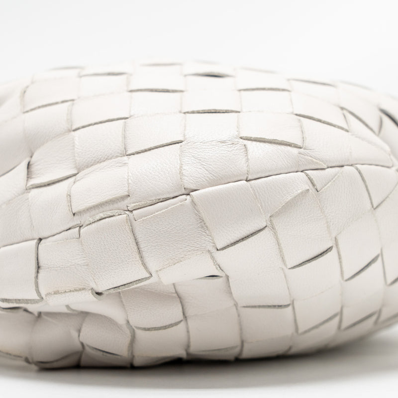 Bottega Veneta Mini Jodie Lambskin White GHW