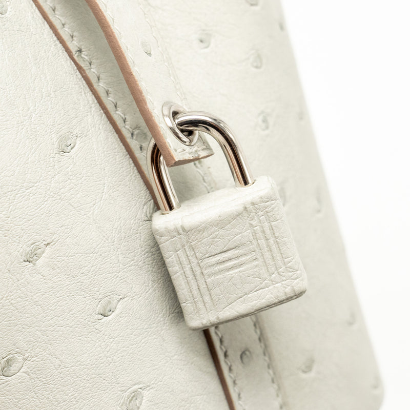 Hermes Micro Picotin 14 lock bag ostrich Gris Perle SHW stamp B