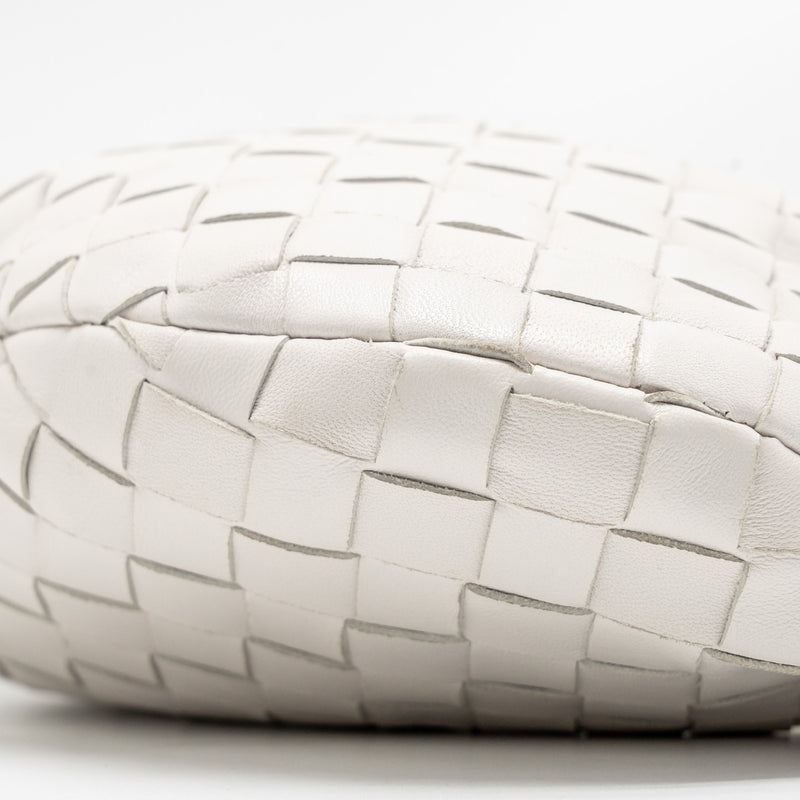 Bottega Veneta Mini Jodie Lambskin White GHW