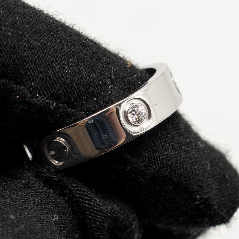 Cartier Size 59 Love Ring White Gold with 3 Diamonds