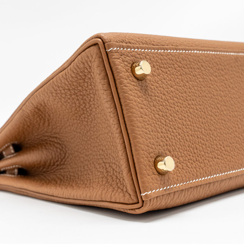 Hermes Kelly 25 Togo Gold GHW Stamp W