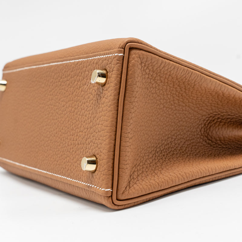 Hermes Kelly 25 Togo Gold GHW Stamp W