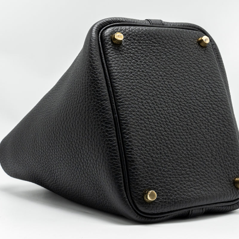 Hermes Picotin 18 Lock Bag Clemence Black GHW STAMP U
