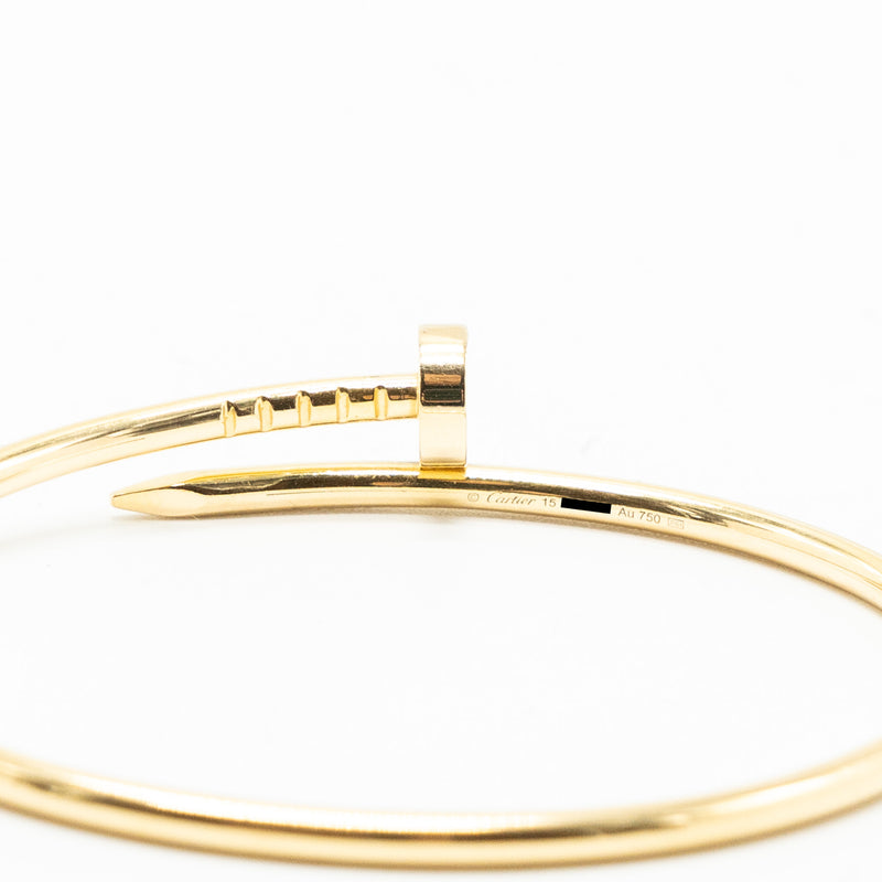 Cartier size 15 juste un clou bracelet, small model yellow gold